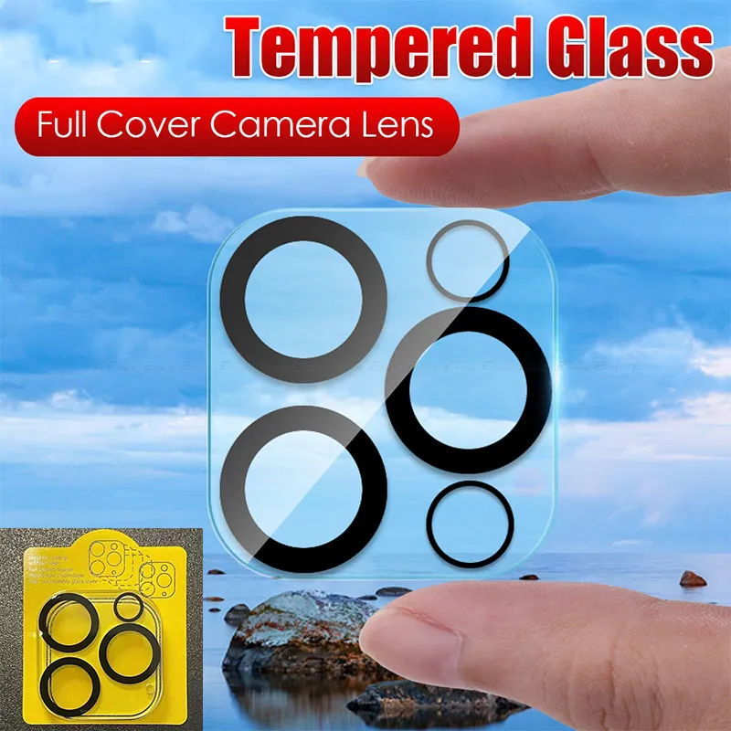 Protector de pantalla de lente de teléfono para iPhone 13 12 Mini 11 Pro Max 3D Transparente resistente a los arañazos Cámara completa Volver Película de vidrio templado Cubierta de lente trasera Estuche de protección HD