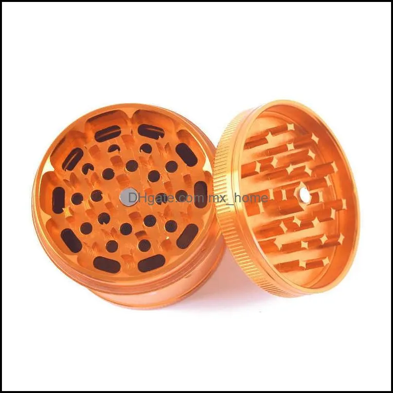 Glass Water Bongs Other Smoking Accessories Drum type 63mm chamfered cigarette grinder Metal Cigarette four layer TOBACCO GRINDER hand drum