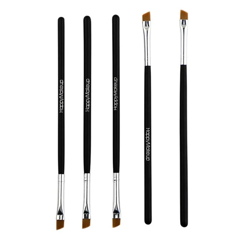 Eyelash Curler 5Pcs/set Black Eyebrow Inclined Flat Angled Brush Eyeliner Eyeshadow Eye Brow Makeup Tool Professional Women Cosmetic Tools