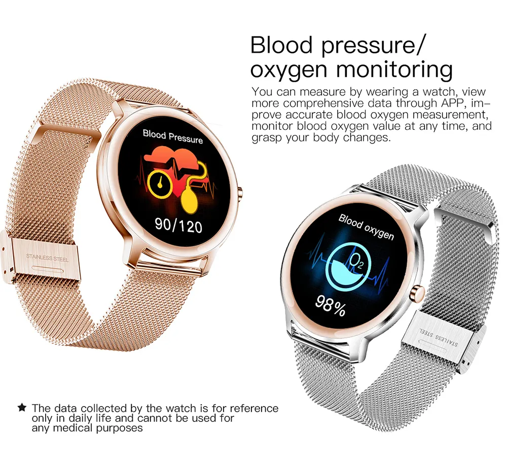 Super Slim Fashion Women Smart Watch 2021 Полный Сенсорный Круглый Экран  Умные Часы Для Женщины Сердечного Ритма Для Android И IOS8144248 От Lg6v, 3  005 руб. | DHgate