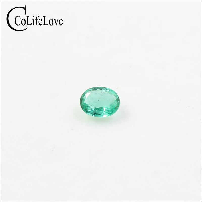 Real 4mm * 5mm Oval Cut Emerald Loose Gemstone For Wedding Ring Natural Emerald Loose Stone H1015