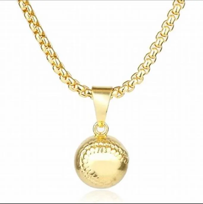 Titanium Sport Accessories 2022 single gold bat ball Hip Hop Style Infinity Necklace Personality Punk Cross baseball necklace Men And Women youth kids