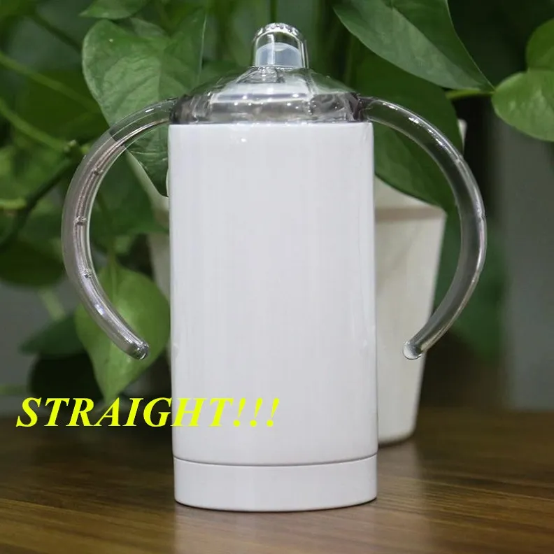 12 uncji Sublimacja Prosta Sippy Cup Subliamtion Baby Cup Kitch Tumbler Ze Stali Nierdzewnej Kubek z uchwytem Sucker Cup