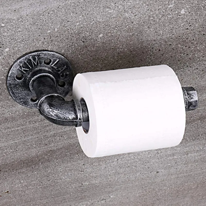 Industrial Style Wall Mount Iron Pipe Paper Holder Vintage Kitchen Bathroom  Wall Hanging Roll Shelf Rack Toilet Tissue Towel Rack From Qimeiyao22,  $17.37