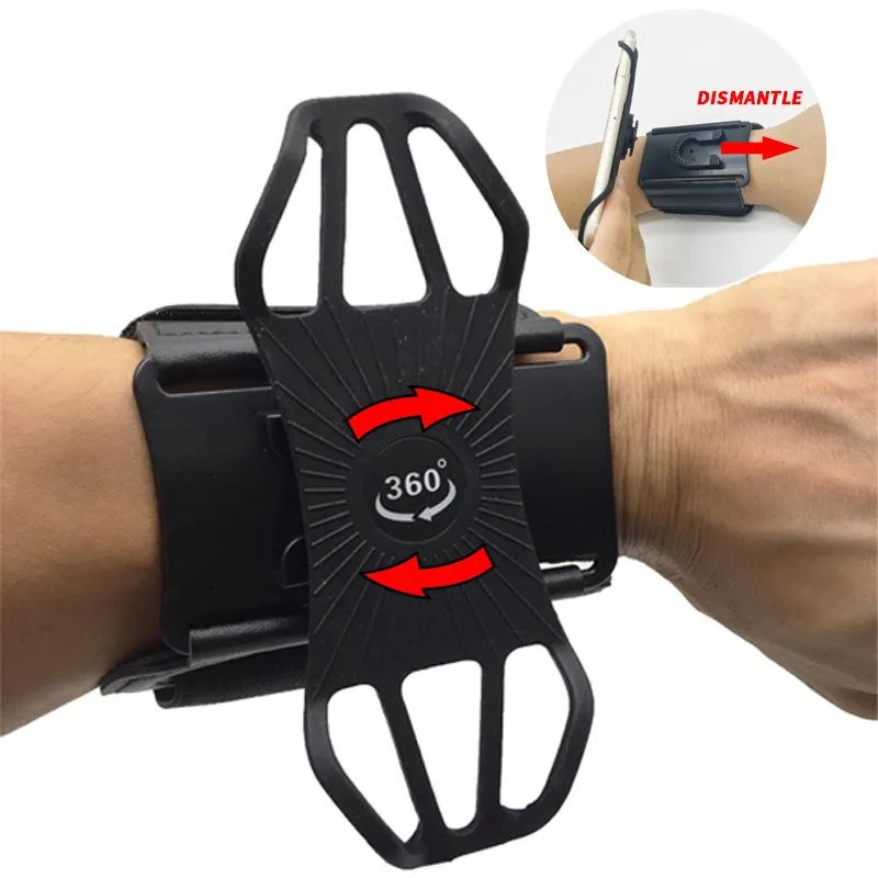 Bolsas ao ar livre bolsa removível universal para sports brand band wrist celular portador de ginástica ginástica fitness 180 degress girando
