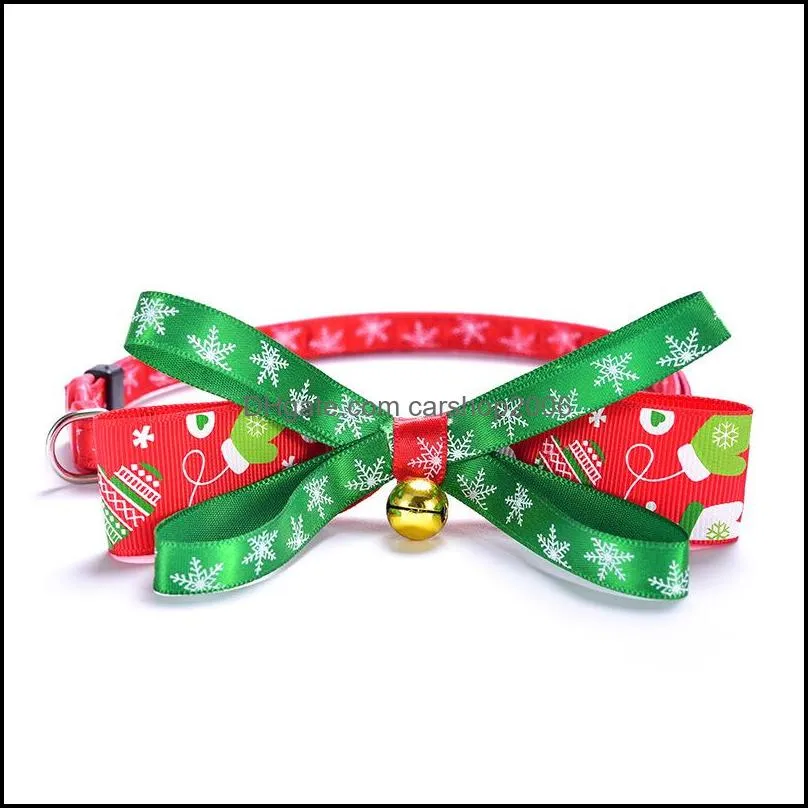 Bowknot Bell Christmas Series Pets Collars Cat Collar Dog Pet Products plus size GWF11038