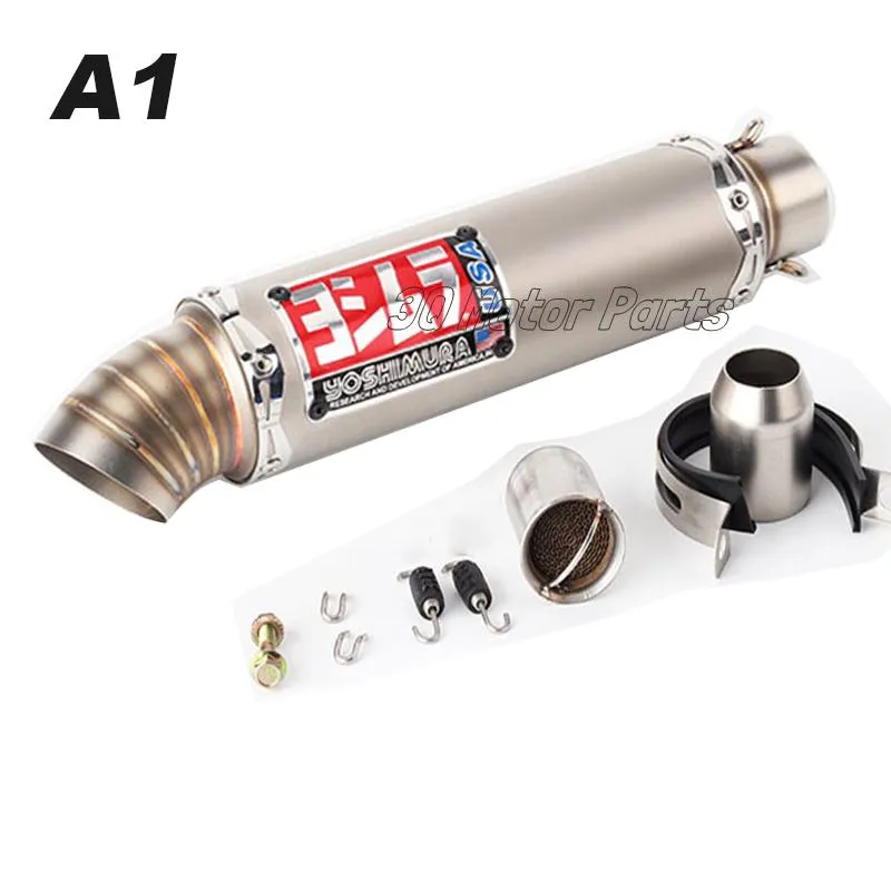 Motosiklet Yoshimura Egzoz Evrensel Kimliği 51mm Paslanmaz Çelik Motosiklet Egzersiz Muffler Kaçış NC700 CBR500RR GSXR250320K