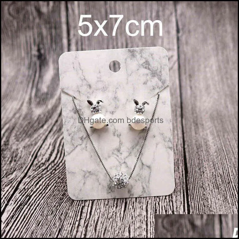 30pcs Marbling Earrings Necklaces Display Cards 3x5cm 5x5cm Jewelry Display Card Accessories Label Price Tag Exquisite Gift Card Y1230