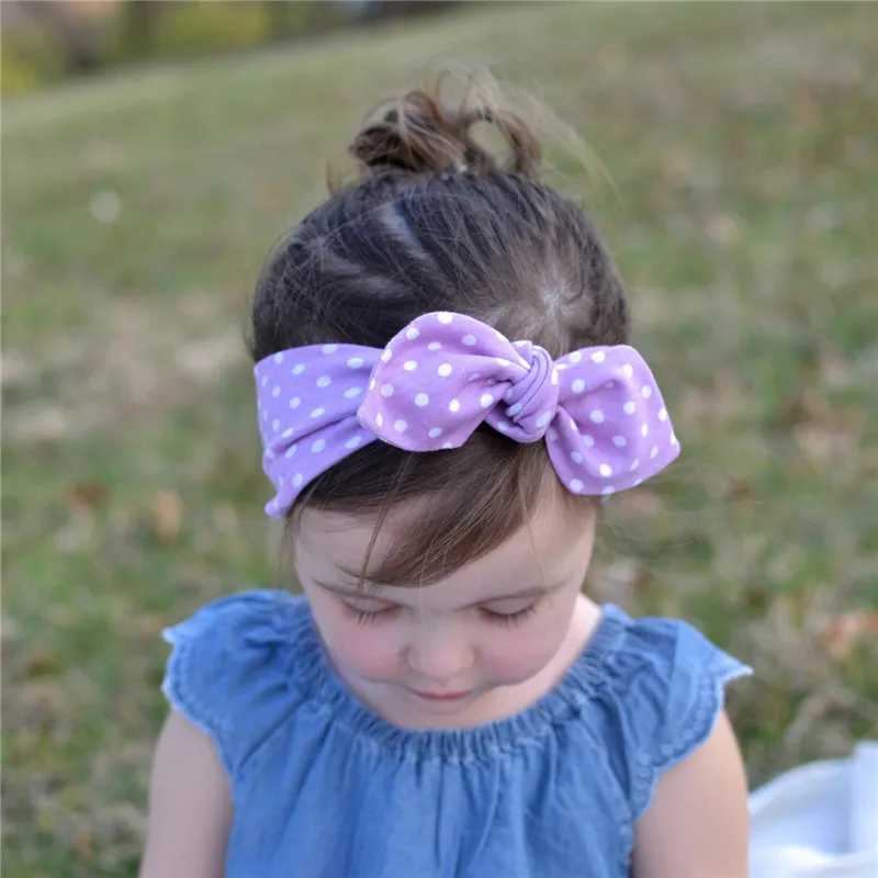 Baby Headbands Dot Head Bands Dziewczyna Baby Elastyczna Bawełniana Bow Hairbands Dzieci Turban Twist Head Wrap Twisted Knot Miękkie Włosy Bandanas Kha549