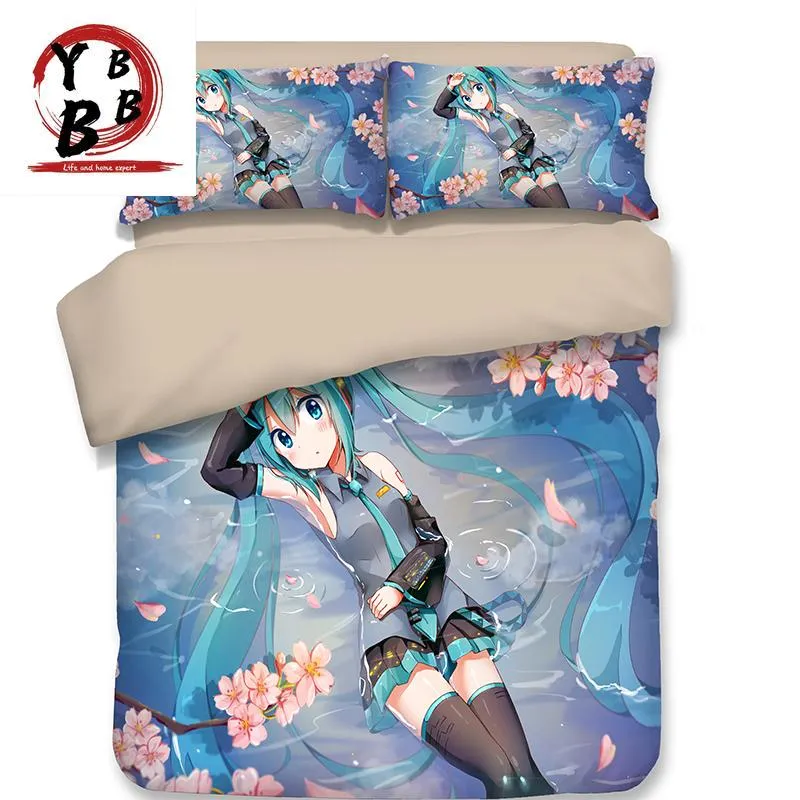 期間限定 ベッドディングセットアニメ漫画キルトカバーソフトプリントセットピローケースベッドシートフラワーベッドクロスガールズツイン布団 カタログ専門店 Bngtransmedia Com