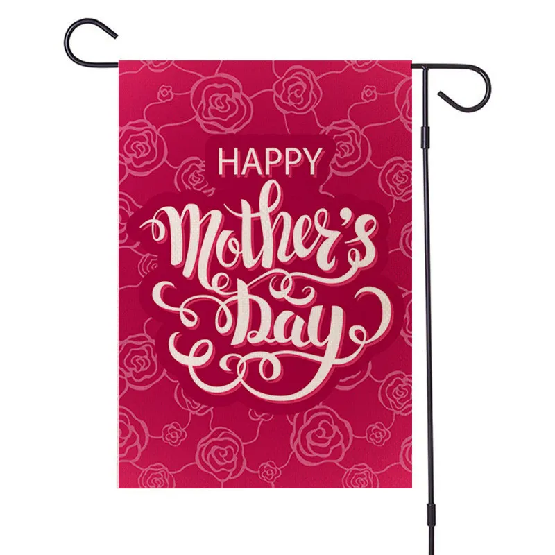 happy mother`s day garden flag double sided burlap garden decoration flower mother`s day home yard ornament 47*32cm