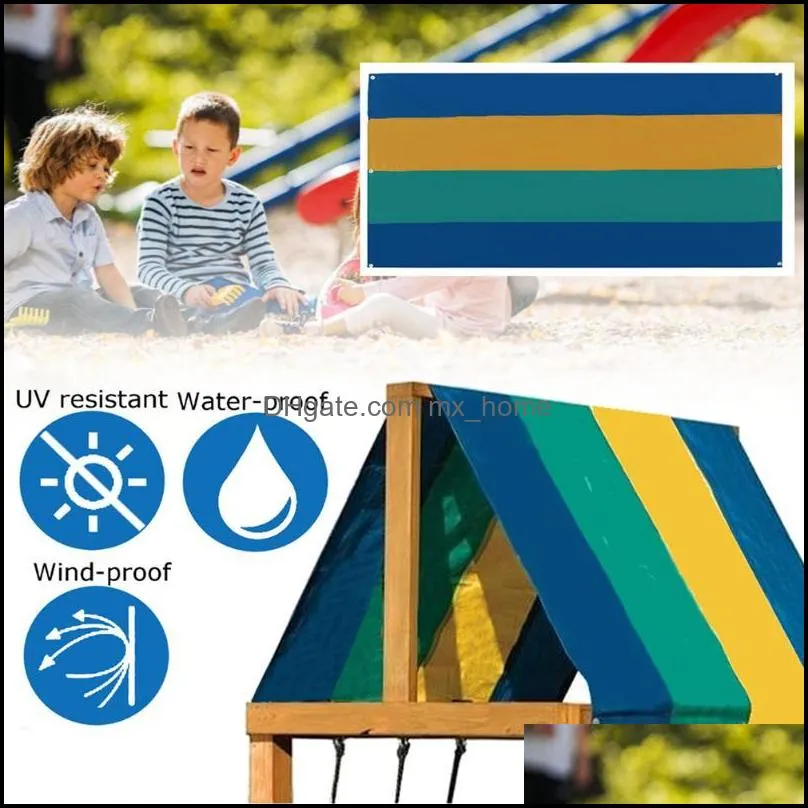 Buildings Patio, Lawn Garden Home & Gardenwaterproof Tent Roof Er Printed Strips Playground Swing Set Replacement Tarp Thin889 Shade Drop De