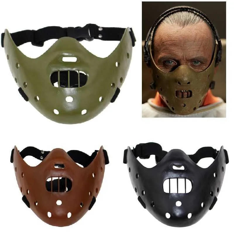 Hannibal Masques Horreur Hannibal Effrayant Résine Lecter Le Silence des Agneaux Mascarade Cosplay Party Halloween Masque 3 Couleurs Q0806