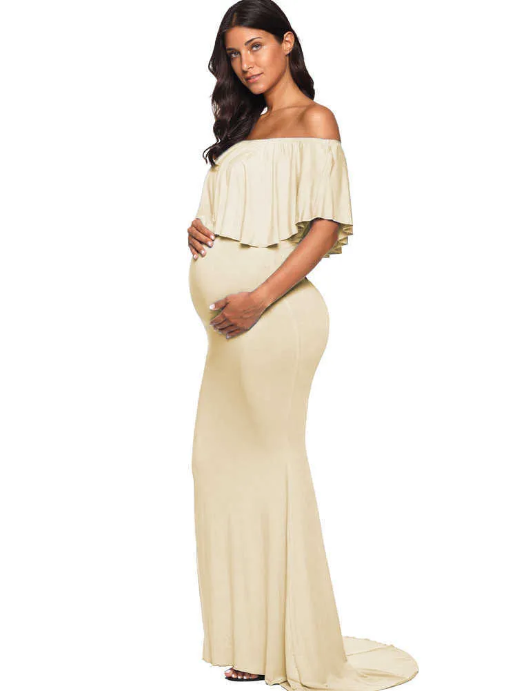 Maxi Photography Props Shoulderless Maternity Dress Ankle-Length Pink  Cotton Broadcloth from Dhgate Maternity Dresses - price 43.9