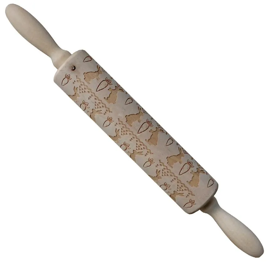 Paskalya Kabartma Rolling Pin Pişirme Çerezler Erişte Bisküvi Fondan Kek Hamur Oyulmuş Rulo Mutfak DIY Çerezler Ev Aracı