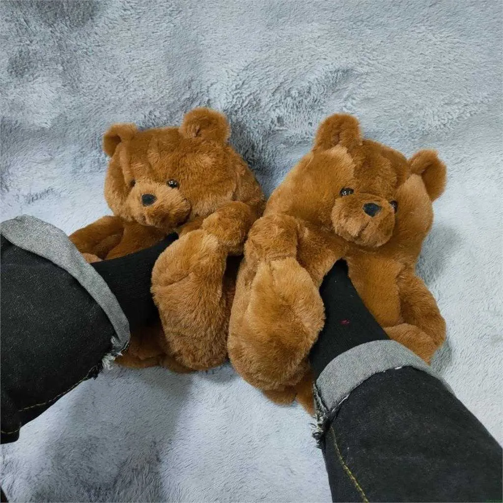 Womens teddy bear slippers clearance