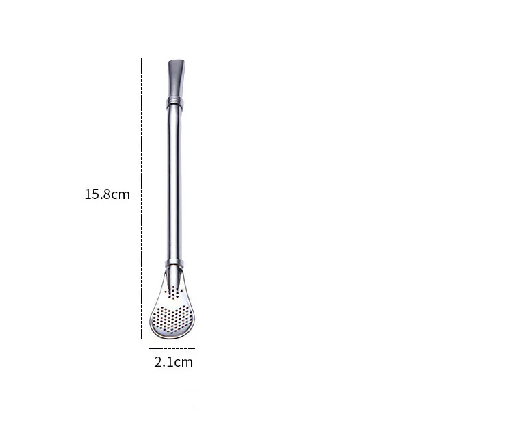 304 Stainless Steel Straw Creative Coffee Milk Tea Stirring Environmental Tableware Drink Straw Filter Straw Spoon Free DHL HH21-86