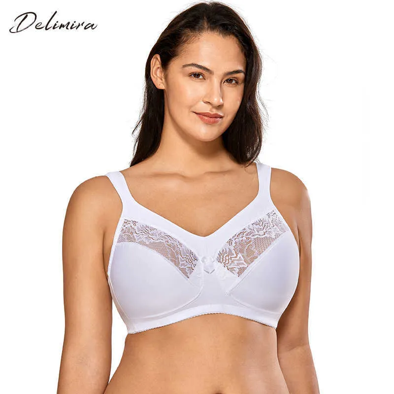 Delimira Womens Unlined Full Figure Support Wire free Minimizer Bra Plus  Size 210623 2024 from dou01, $12.19