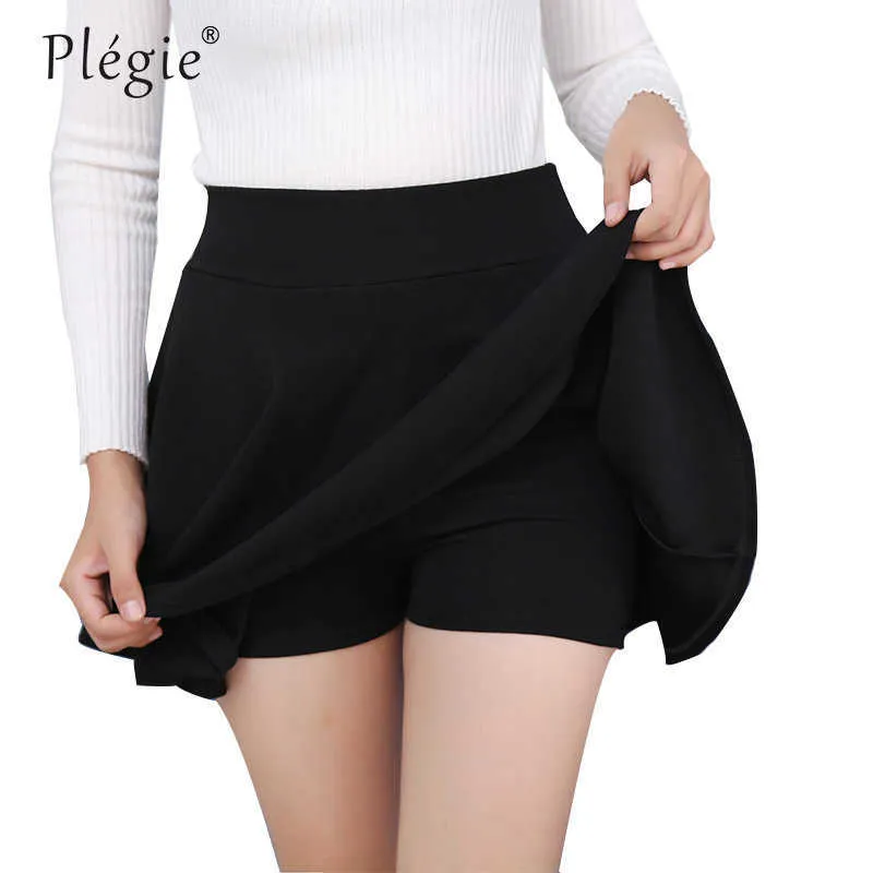 Plegie M-5XL Saias Das Mulheres Plus Size Tutu Escola Calças de Saia Curta Adequado para o ano inteiro Mini Saia Cintura alta Faldas Mujer Y0824