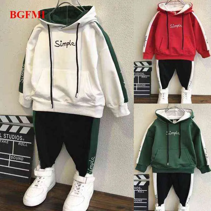 Traje de bebé Primavera Otoño Niños Ropa para niños Conjuntos Casual Deporte Tops Sudaderas con capucha Chándales Trajes Algodón Manga larga Ropa para niños G0119