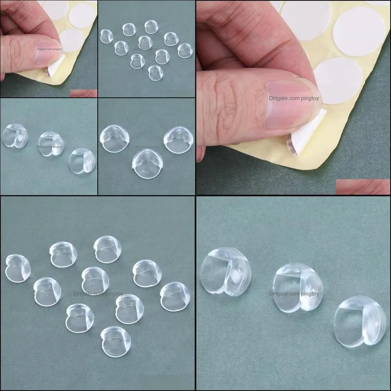 10pcs Baby Safety Spherical Collision Angle of Soft PVC Corner Protector Baby Corner Guards Clear 3cm x 3cm Edge & Corner Guard