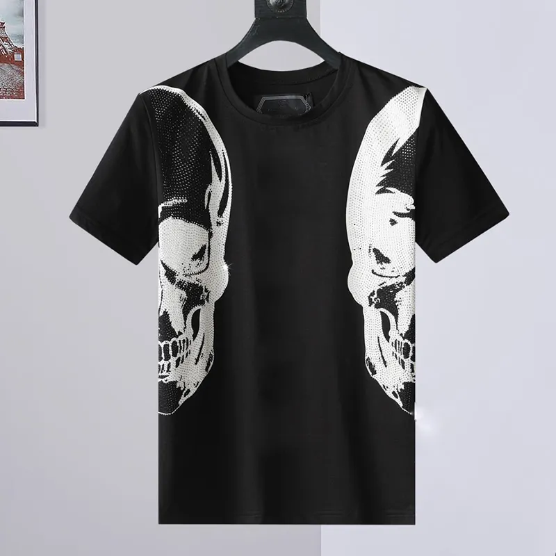 T-shirt da uomo con teschio di cristallo di alta qualità T-shirt estiva di lusso lettera stampata Casual Punk top T-shirt da donna Moda tigre abbigliamento firmato manica corta 100% cotone M-3XL