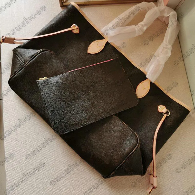 Women Classical Designer Canvas Leather Luxury Shoulder Bags Tote Handbags ladies Fashion Shopping Bag Purse GM MM 2 pcs/set with wallet