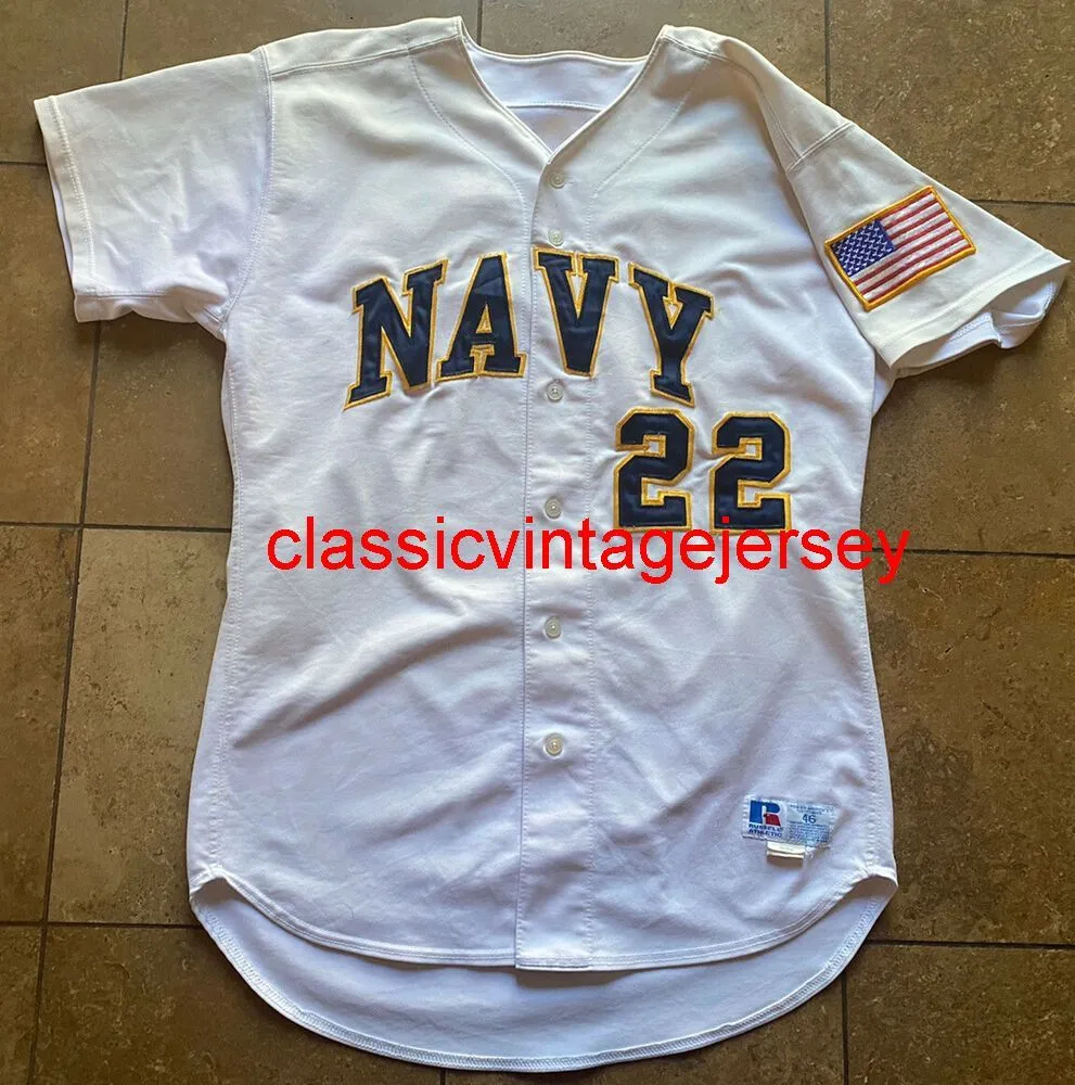 Uomo Donna Gioventù Vintage Navy Midshipmen Baseball Jersey Ricamo Personalizzato Qualsiasi Nome Numero XS-5XL 6XL