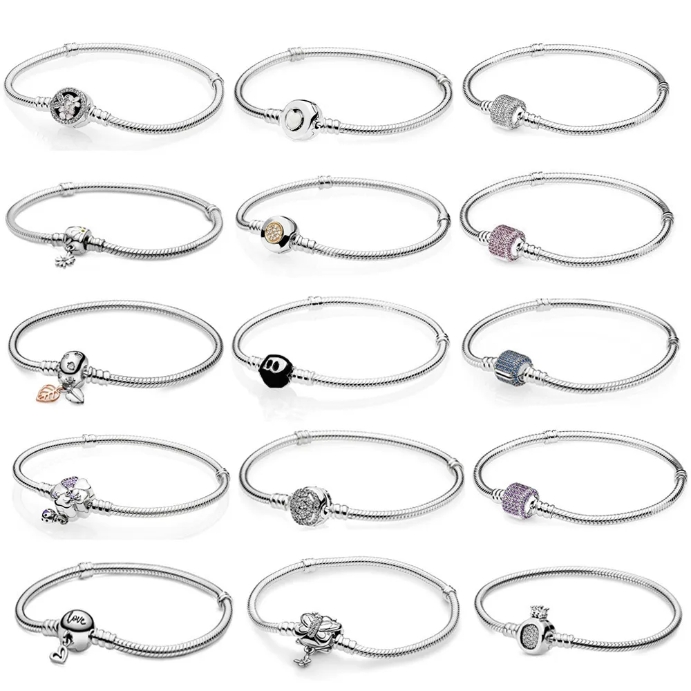 4 PDB SL haute qualité 925 série en argent sterling mode bricolage adapté pour perle charme femme bracelet bijoux cadeau