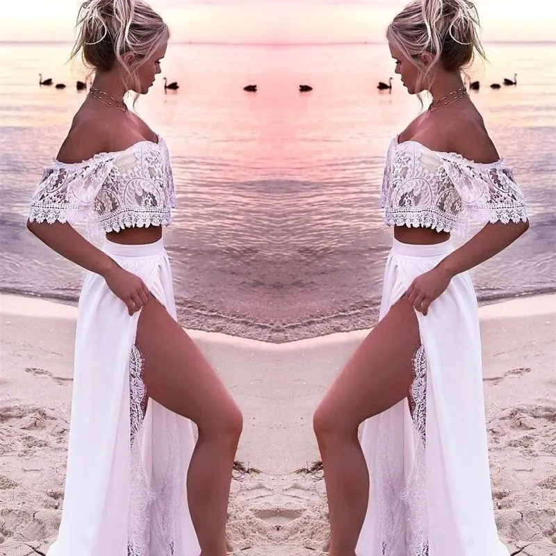 Vestido Blanco Conjunto De Dos Piezas Vestido Maxi Vestido Sexy