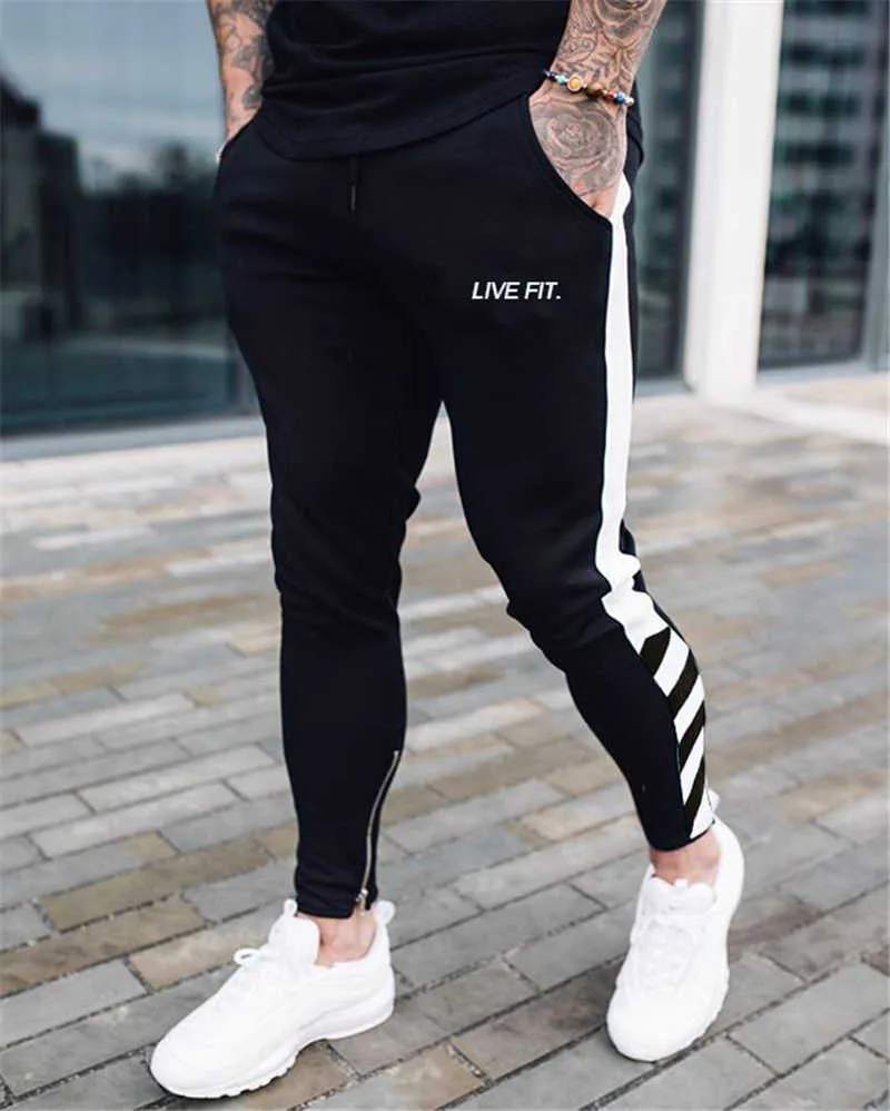 2020 Spring Men Cotton Jogger Sweatpants Man Running Workout Training Slim Trousers Male Gym Fitness Bodybuilding Sports Pants X0628