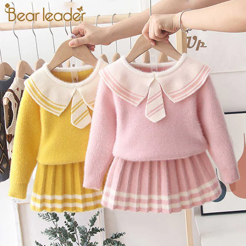 Медведь Лидер Детская одежда набор зимних малышей девушки одежда свитер юбка 2 шт. Outfit костюм детская одежда для девочек одежда наборы Y0705