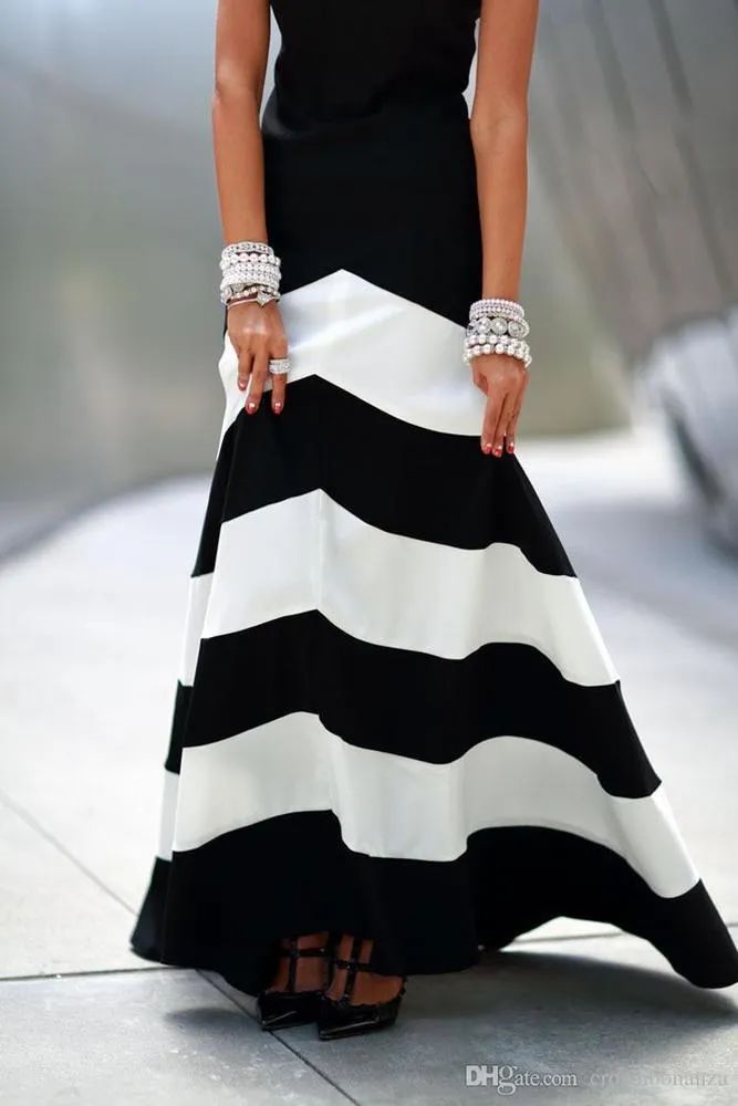 Black and white striped maxi dress womens backless dress summer dresses formal dresses evening Sexy Ladies Stripes Long Maxi Evening dress