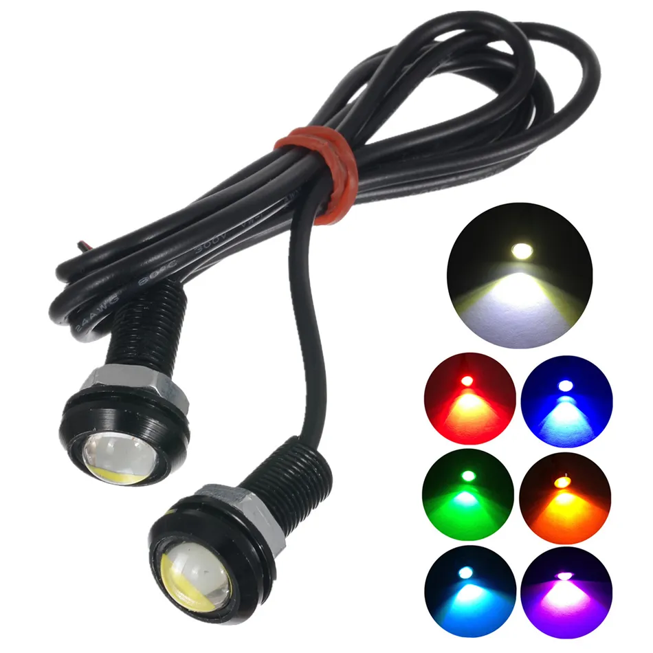 Voiture LED diurne 18MM 12V 9W Signal ampoule COB Auto DRL aigle oeil antibrouillard phare