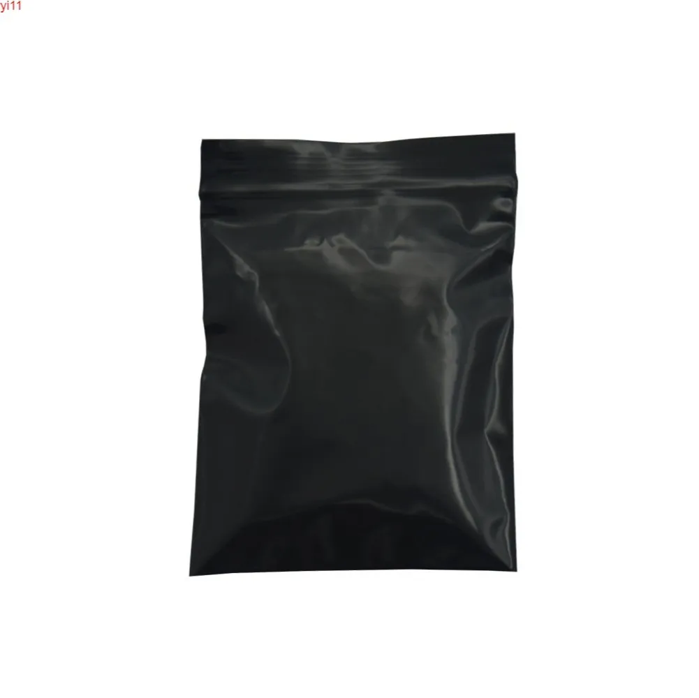 10 15cm再シール可能なブラックジッパージップロック不透明プラスチックパッケージングバッグ200pcsロットグリップシール再利用可能な食料品のPEストレージbaghigh quat236i