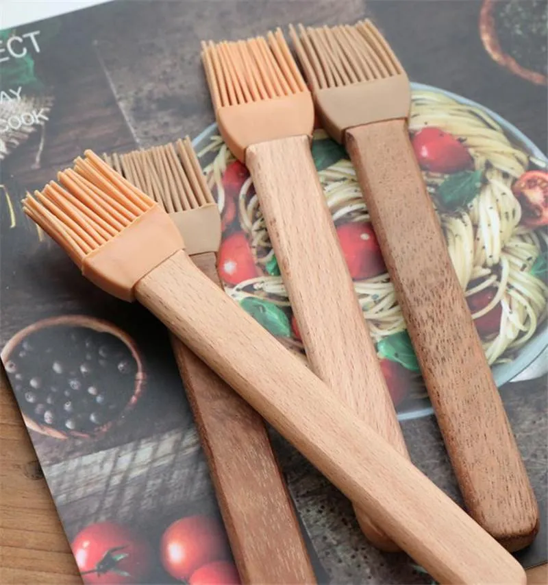 Baking Tool Beech Silicone Brush Barbecue Detachable Oil Brushes Kitchen 19.5 * 3 CM DB949