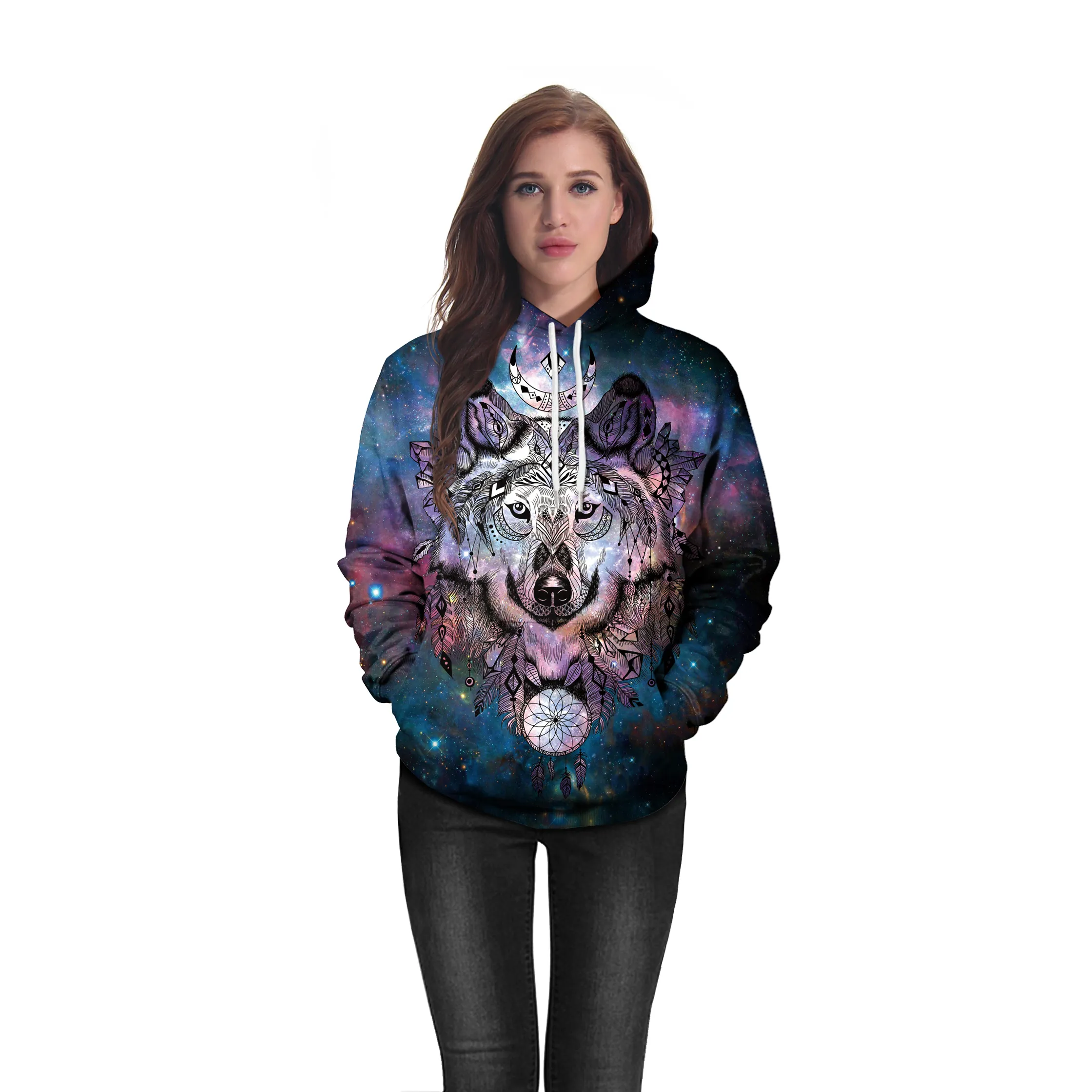 Nieuwe Heren Dames Ontwerpers Hoodies Mode sweatshirt Man Lange Mouw Heren Dames Wolf Kleding B101-224