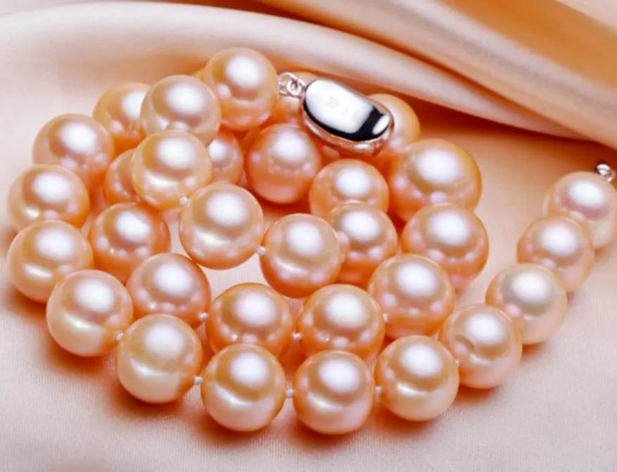 9-10mm Pearl Pearl Pearl Collar con cuentas 18 pulgadas 925 Cierre de plata de la joyería de regalo de las mujeres
