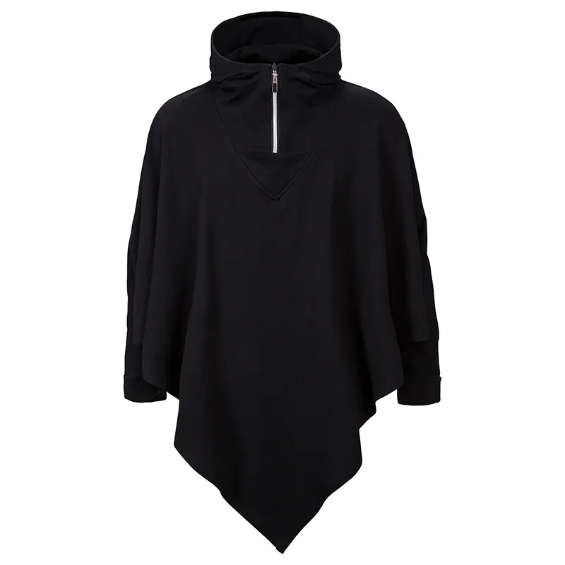 Uomo Casual Con Cappuccio Poncho Mantello Mantello Stile Semplice Moda  Cappotto Irregolare Felpa Con Cappuccio Pullover Con Tasca Uomo Manica  Lunga Leggero Top Felpe Felpa Pullover Maglione (Color : : Moda