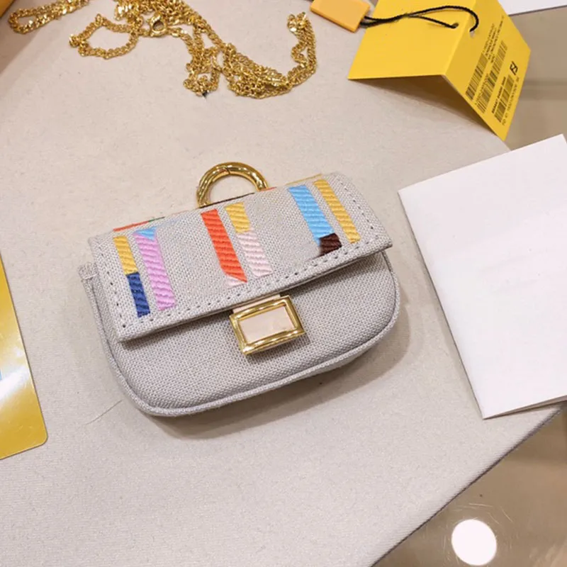 Women Chain Crossbody Bag Samll Zero Wallet Coin Purse Ladies Flap Handbag Quality Letter Pouch Multicolour 