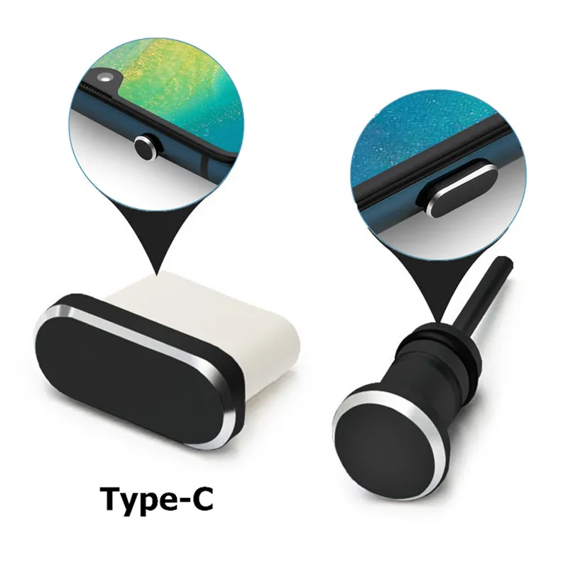 Type C Phone Charging Port 3.5mm Earphone Sim Card USB C Dust Plug For Android Phone Samsung S10 S9 Note Huawei