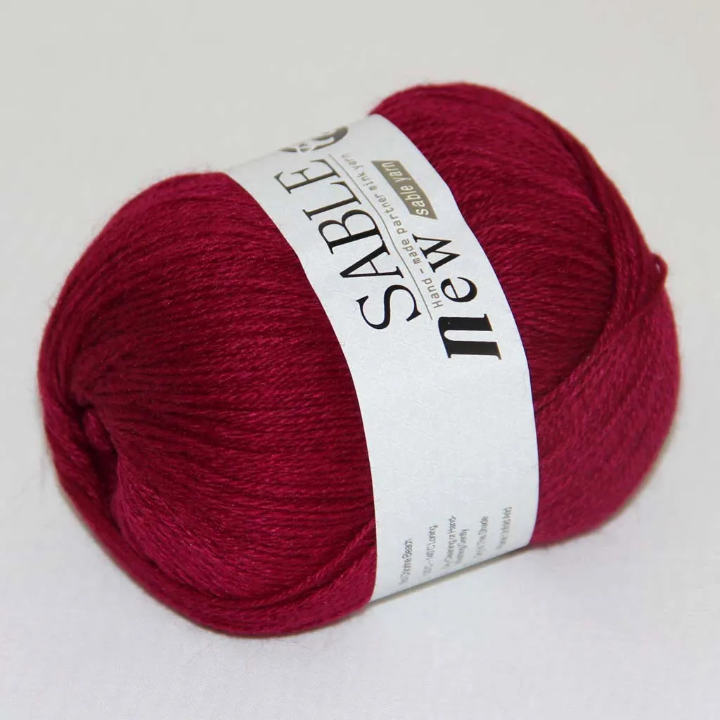 1ballsx50g Super Soft Pure Sable Casble Kamikowca Wrap Szal Ręka wełniana szydełka 243-29 Berry258s