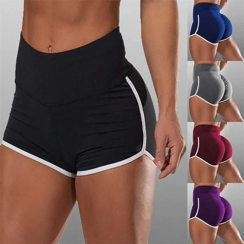 Yoga Outfit Fitness Sport Shorts Kvinnor Hip Push Up Korta Leggings Hög midja Gym Training Control Workout Tights Pocket