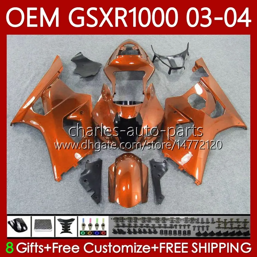 100% FIT OEM Codework для Suzuki GSX-R1000 1000CC Gloss Orange K3 03-04 Объем 67NO.161 GSXR 1000 CC GSXR1000 03 04 GSXR-1000 K 3 GSX R1000 2003 2004 Тело для инъекций