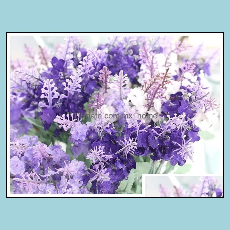 10 Heads Artificial Lavender Bouquets 3 Colors Foam Flower For Wedding Decoration Home Decoration Weddingzone Provided: MW02611