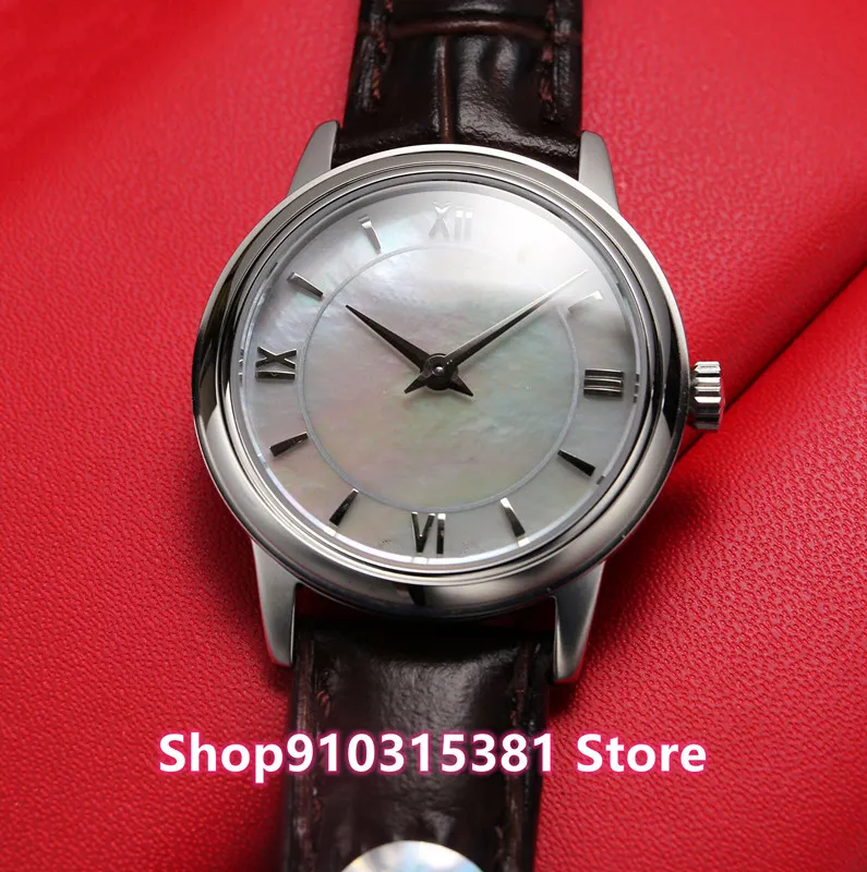 Premo掲載 パールシェルウォッチファッション女性ローマ番号時計メスステンレス鋼の幾何学的クォーツ時計28mm イベント開催中 腕時計 リストウォッチ Crypto Earnup Caddsolutions Org