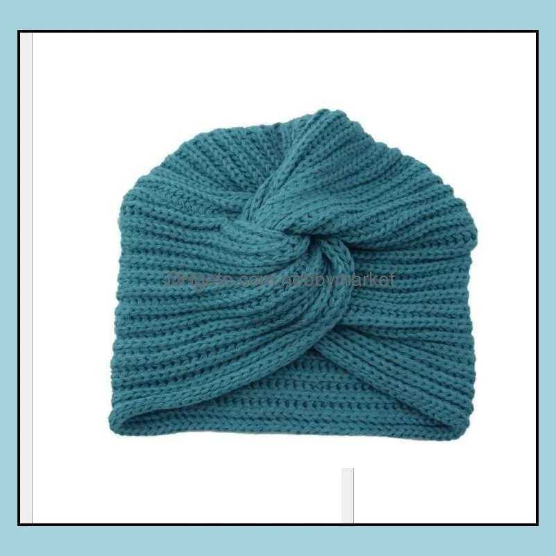 Beanie / SKL Chapéus Chapéus Chapéus, Lenços Luvas Moda Aessórios Cap de inverno de malha Turbante Cross Womens Womens Warm Knit Twist Wrap Wrap Solid Solid