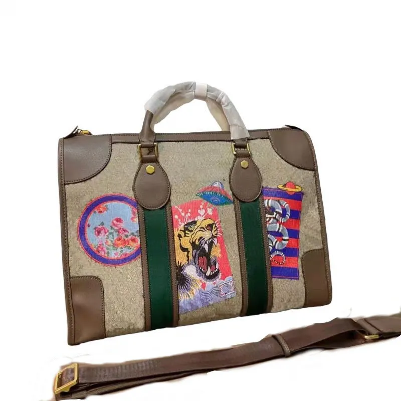 Tote Duffle Bag Handbag Printed Contrast Travel Shoulder Designer Purses Duffel Bags Leather Womens Luxury Handbags Women Men Totes Floral