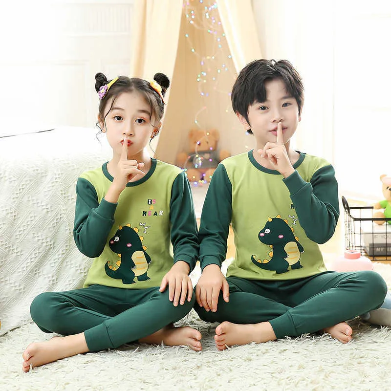 Niños Niñas Pijamas Otoño Invierno Manga Larga Conjunto De Ropa Para Niños  Ropa De Dormir Conjuntos De Pijamas De Algodón Para Niños 2 4 6 8 10 12 Años  210915 De 4,83 €