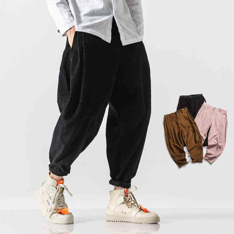 Mannen harembroek 2020 lente mode chinese stijl broek heren effen zwarte joggingbroek mannelijke losse broek oversize G0104